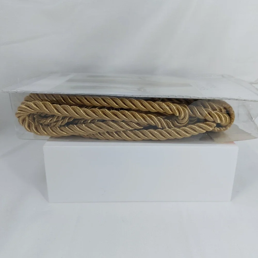 2 Vintage Style Gold Rope Tassel Curtain Tie Backs New Old Stock